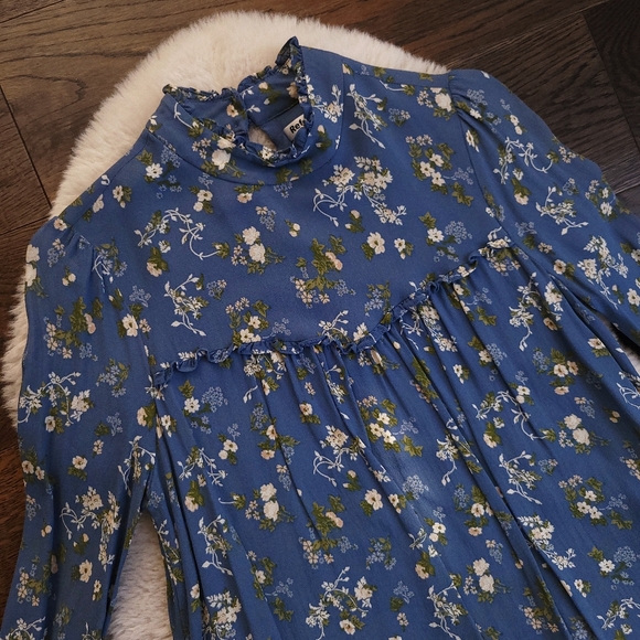 NWOT Reformation Jourdan Bridgerton Regency Floral Ruffle Mini Dress - Picture 5 of 11